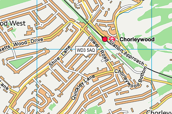 WD3 5AQ map - OS VectorMap District (Ordnance Survey)