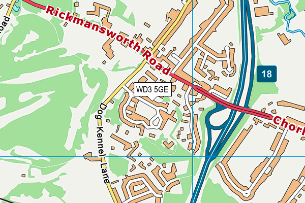 WD3 5GE map - OS VectorMap District (Ordnance Survey) WD3 5GE map - OS VectorMap District (Ordnance Survey)