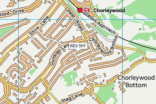 WD3 5HY map - OS VectorMap District (Ordnance Survey)