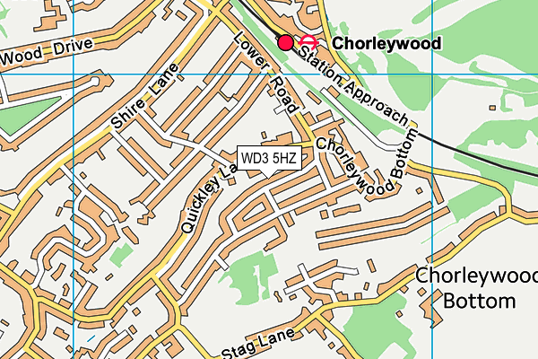 WD3 5HZ map - OS VectorMap District (Ordnance Survey)