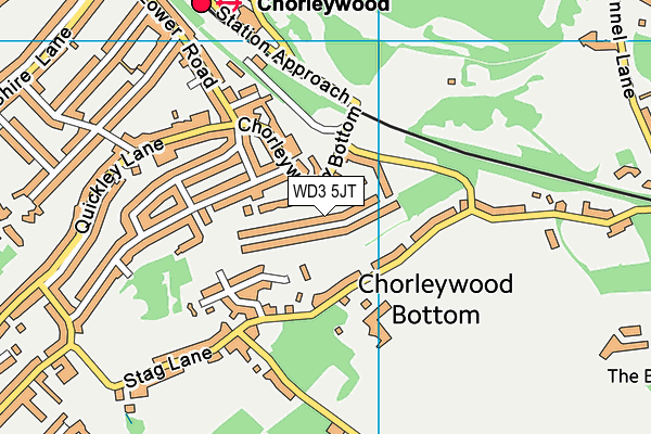 WD3 5JT map - OS VectorMap District (Ordnance Survey)