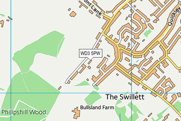 WD3 5PW map - OS VectorMap District (Ordnance Survey)