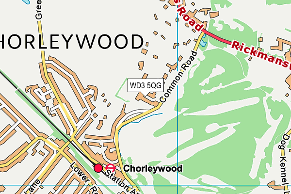 WD3 5QG map - OS VectorMap District (Ordnance Survey)