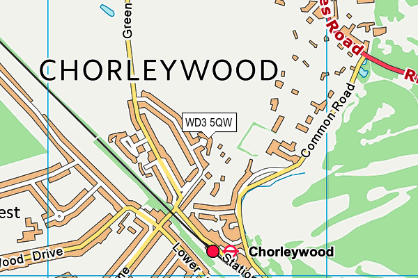 WD3 5QW map - OS VectorMap District (Ordnance Survey)