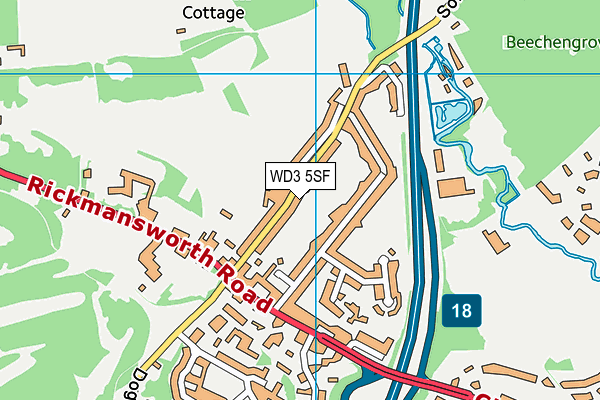 WD3 5SF map - OS VectorMap District (Ordnance Survey) WD3 5SF map - OS VectorMap District (Ordnance Survey)