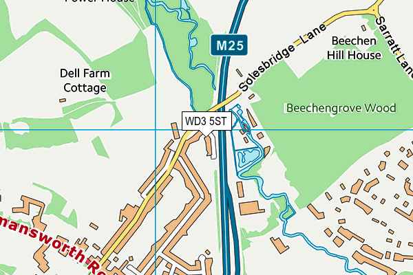 WD3 5ST map - OS VectorMap District (Ordnance Survey) WD3 5ST map - OS VectorMap District (Ordnance Survey)