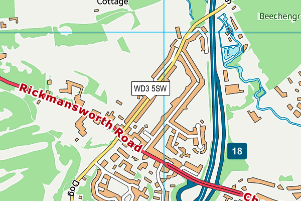 WD3 5SW map - OS VectorMap District (Ordnance Survey) WD3 5SW map - OS VectorMap District (Ordnance Survey)
