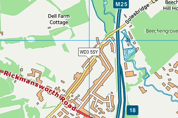 WD3 5SY map - OS VectorMap District (Ordnance Survey)