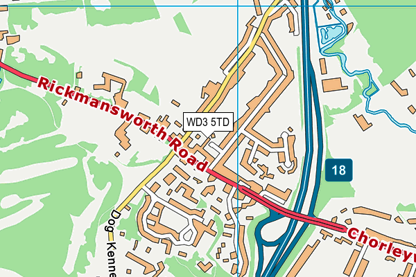 WD3 5TD map - OS VectorMap District (Ordnance Survey) WD3 5TD map - OS VectorMap District (Ordnance Survey)