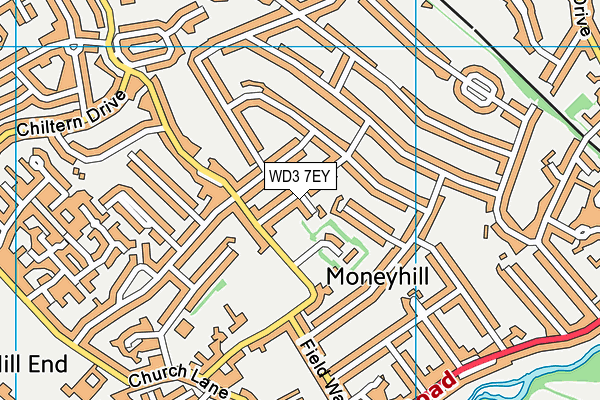 WD3 7EY map - OS VectorMap District (Ordnance Survey) WD3 7EY map - OS VectorMap District (Ordnance Survey)