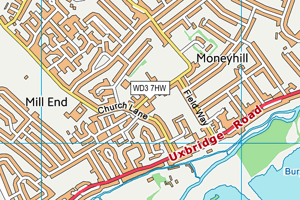 WD3 7HW map - OS VectorMap District (Ordnance Survey) WD3 7HW map - OS VectorMap District (Ordnance Survey)