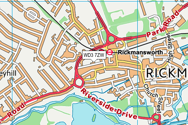 WD3 7ZW map - OS VectorMap District (Ordnance Survey) WD3 7ZW map - OS VectorMap District (Ordnance Survey)