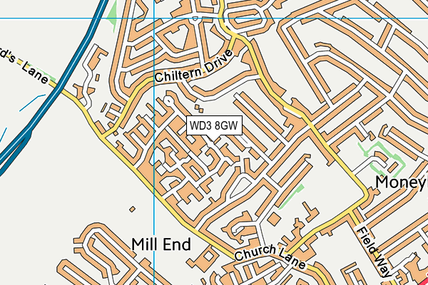 WD3 8GW map - OS VectorMap District (Ordnance Survey) WD3 8GW map - OS VectorMap District (Ordnance Survey)