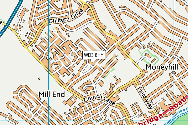 WD3 8HY map - OS VectorMap District (Ordnance Survey) WD3 8HY map - OS VectorMap District (Ordnance Survey)
