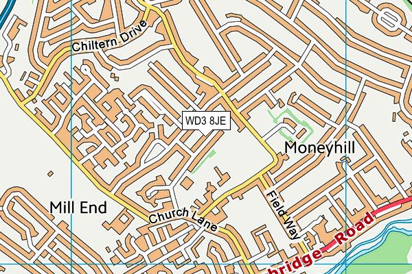 WD3 8JE map - OS VectorMap District (Ordnance Survey) WD3 8JE map - OS VectorMap District (Ordnance Survey)