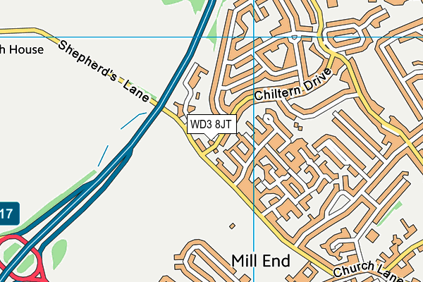 WD3 8JT map - OS VectorMap District (Ordnance Survey) WD3 8JT map - OS VectorMap District (Ordnance Survey)