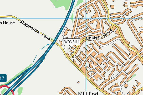 WD3 8JU map - OS VectorMap District (Ordnance Survey) WD3 8JU map - OS VectorMap District (Ordnance Survey)