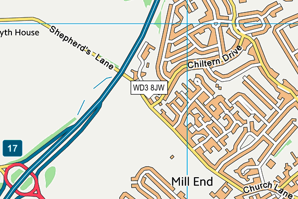 WD3 8JW map - OS VectorMap District (Ordnance Survey) WD3 8JW map - OS VectorMap District (Ordnance Survey)