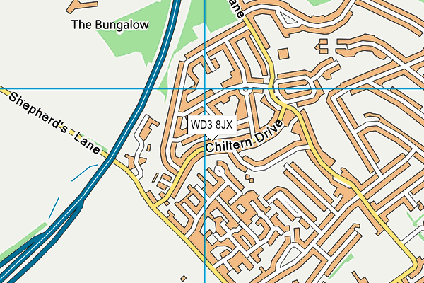 WD3 8JX map - OS VectorMap District (Ordnance Survey) WD3 8JX map - OS VectorMap District (Ordnance Survey)