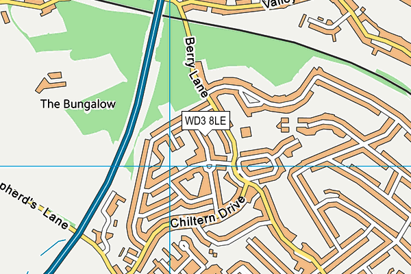 WD3 8LE map - OS VectorMap District (Ordnance Survey) WD3 8LE map - OS VectorMap District (Ordnance Survey)