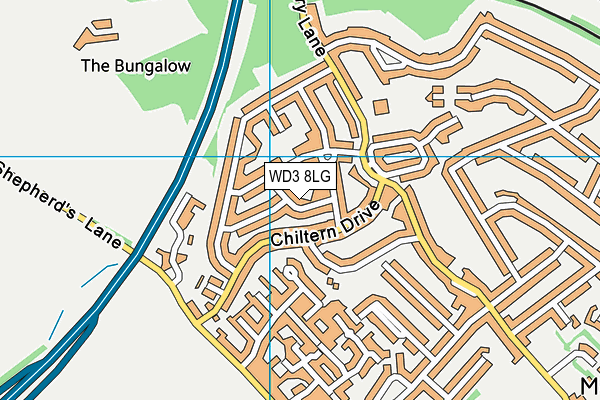 WD3 8LG map - OS VectorMap District (Ordnance Survey) WD3 8LG map - OS VectorMap District (Ordnance Survey)
