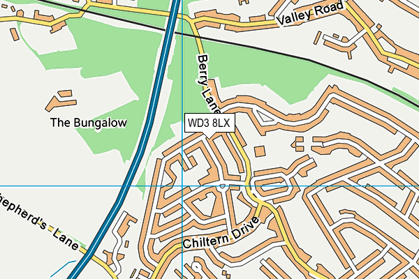 WD3 8LX map - OS VectorMap District (Ordnance Survey) WD3 8LX map - OS VectorMap District (Ordnance Survey)