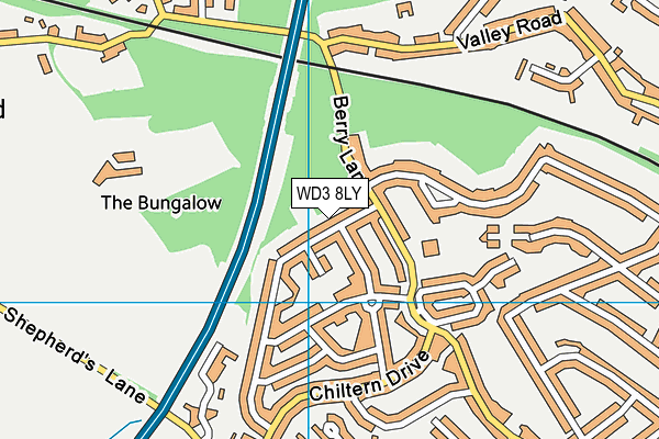 WD3 8LY map - OS VectorMap District (Ordnance Survey)