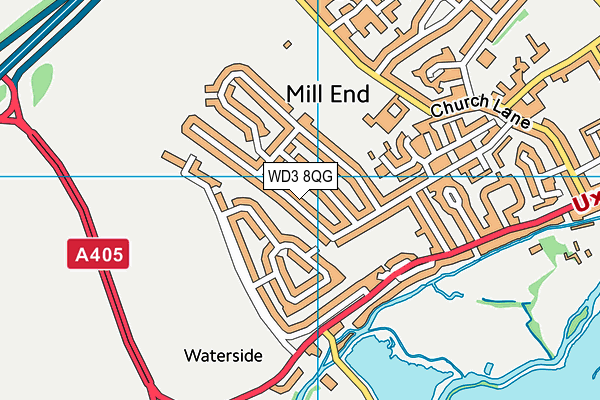 WD3 8QG map - OS VectorMap District (Ordnance Survey)