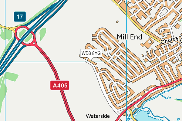 WD3 8YG map - OS VectorMap District (Ordnance Survey)