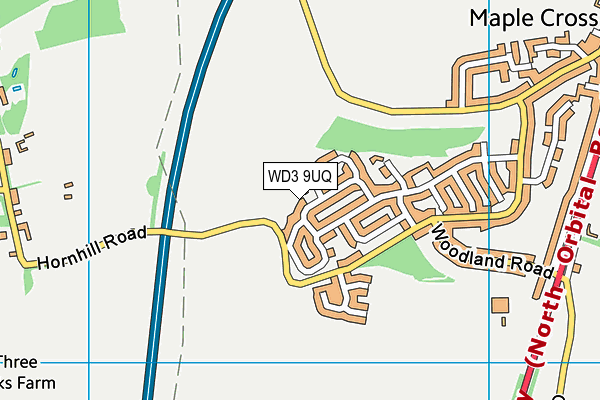 WD3 9UQ map - OS VectorMap District (Ordnance Survey) WD3 9UQ map - OS VectorMap District (Ordnance Survey)