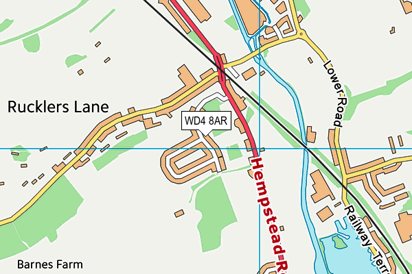 WD4 8AR map - OS VectorMap District (Ordnance Survey) WD4 8AR map - OS VectorMap District (Ordnance Survey)