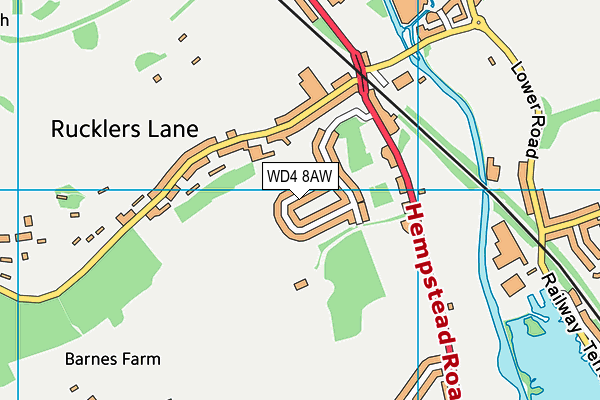 WD4 8AW map - OS VectorMap District (Ordnance Survey) WD4 8AW map - OS VectorMap District (Ordnance Survey)
