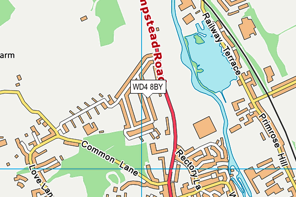 WD4 8BY map - OS VectorMap District (Ordnance Survey)