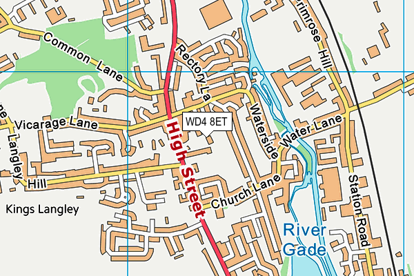 WD4 8ET map - OS VectorMap District (Ordnance Survey) WD4 8ET map - OS VectorMap District (Ordnance Survey)