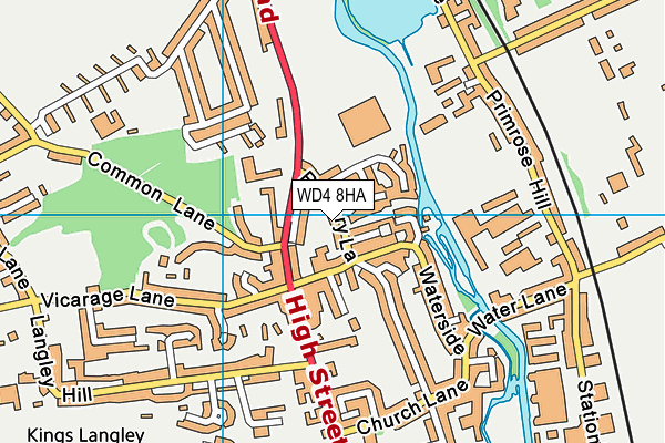 WD4 8HA map - OS VectorMap District (Ordnance Survey)