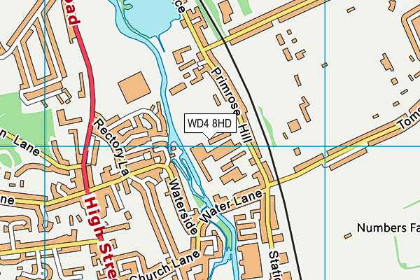 WD4 8HD map - OS VectorMap District (Ordnance Survey) WD4 8HD map - OS VectorMap District (Ordnance Survey)