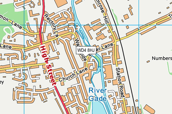 WD4 8HJ map - OS VectorMap District (Ordnance Survey) WD4 8HJ map - OS VectorMap District (Ordnance Survey)
