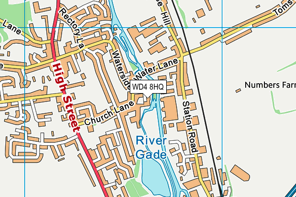 WD4 8HQ map - OS VectorMap District (Ordnance Survey) WD4 8HQ map - OS VectorMap District (Ordnance Survey)