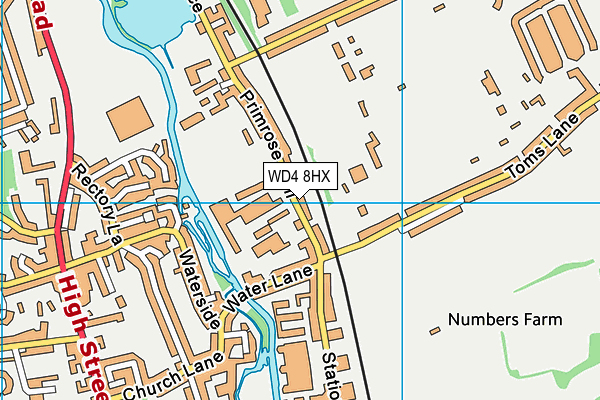 WD4 8HX map - OS VectorMap District (Ordnance Survey) WD4 8HX map - OS VectorMap District (Ordnance Survey)