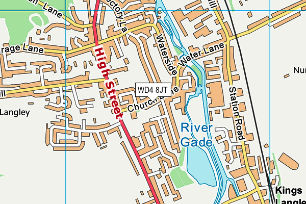 WD4 8JT map - OS VectorMap District (Ordnance Survey) WD4 8JT map - OS VectorMap District (Ordnance Survey)