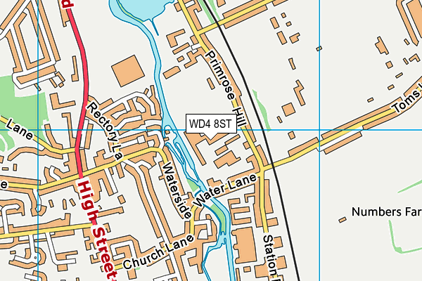 WD4 8ST map - OS VectorMap District (Ordnance Survey) WD4 8ST map - OS VectorMap District (Ordnance Survey)