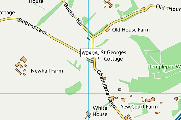WD4 9AJ map - OS VectorMap District (Ordnance Survey) WD4 9AJ map - OS VectorMap District (Ordnance Survey)