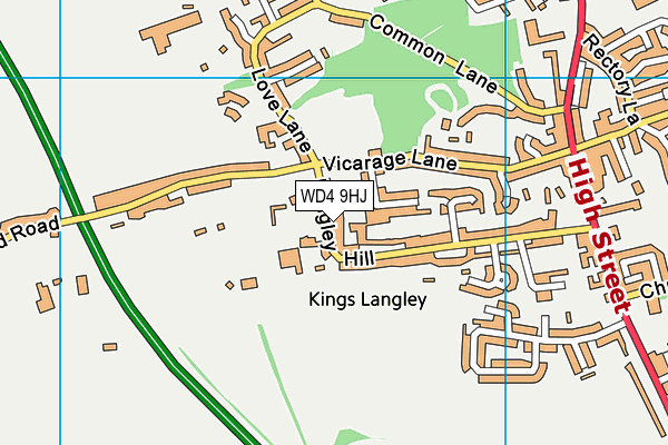 WD4 9HJ map - OS VectorMap District (Ordnance Survey) WD4 9HJ map - OS VectorMap District (Ordnance Survey)