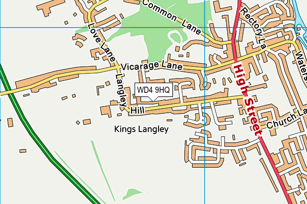 WD4 9HQ map - OS VectorMap District (Ordnance Survey)
