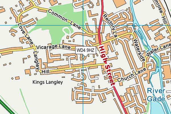 WD4 9HZ map - OS VectorMap District (Ordnance Survey) WD4 9HZ map - OS VectorMap District (Ordnance Survey)
