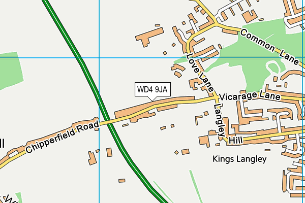 WD4 9JA map - OS VectorMap District (Ordnance Survey) WD4 9JA map - OS VectorMap District (Ordnance Survey)