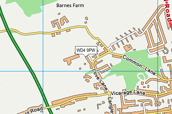 WD4 9PW map - OS VectorMap District (Ordnance Survey) WD4 9PW map - OS VectorMap District (Ordnance Survey)