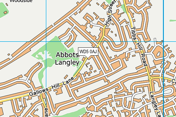 WD5 0AJ map - OS VectorMap District (Ordnance Survey) WD5 0AJ map - OS VectorMap District (Ordnance Survey)