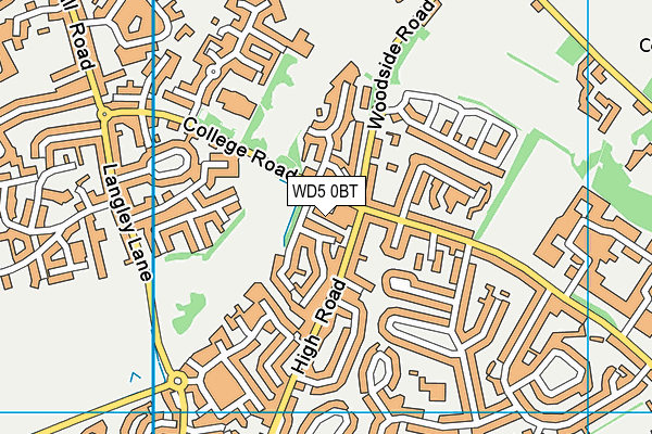 WD5 0BT map - OS VectorMap District (Ordnance Survey) WD5 0BT map - OS VectorMap District (Ordnance Survey)