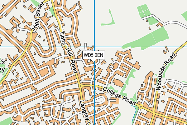 WD5 0EN map - OS VectorMap District (Ordnance Survey)